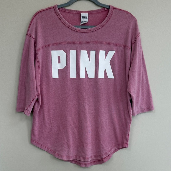 Victoria's Secret Tops - Victoria's Secret Pink Tee 1/2 Sleeves. 100% Cotton. Womens Oversized S.